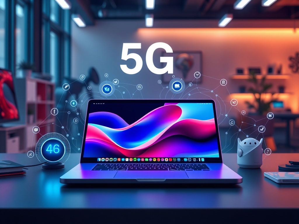 Image of Apple's 5G Mac showcasing its sleek design and 5G connectivity features.
