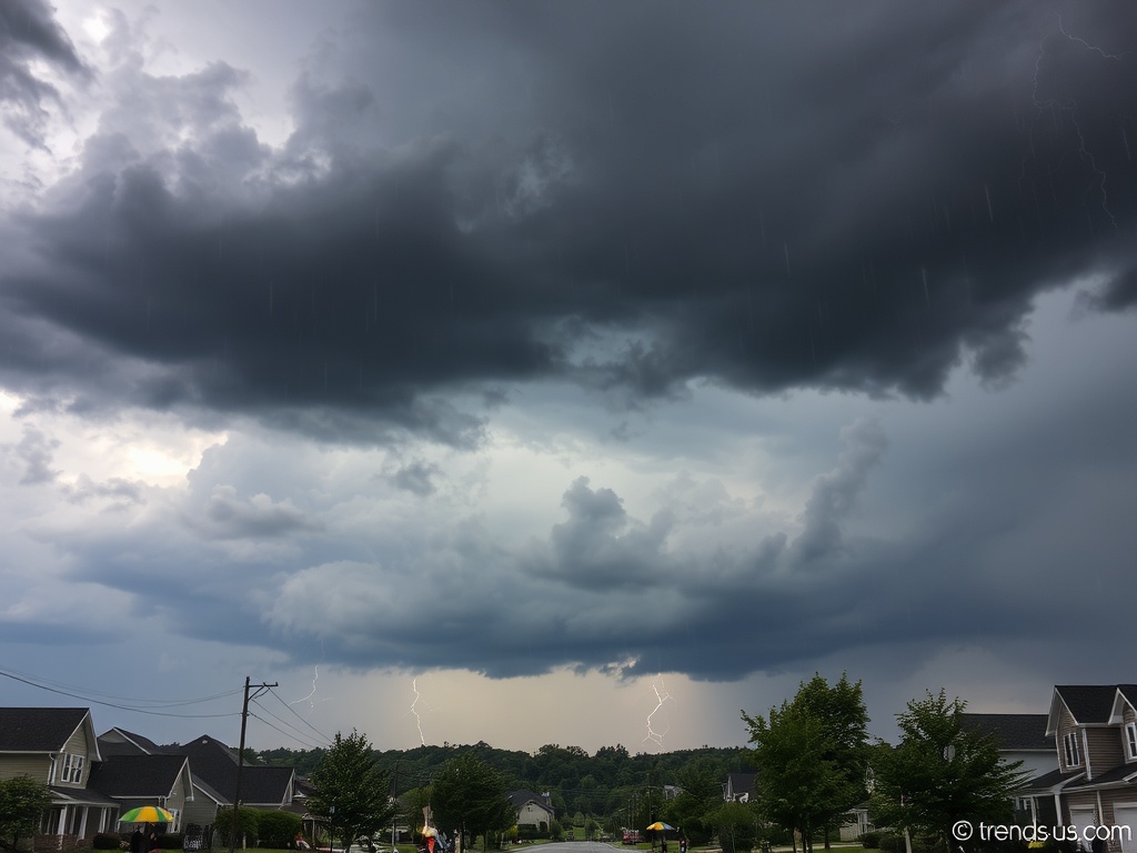 Scattered Showers and Thunderstorms Expected in South Central Pennsylvania on Wednesday